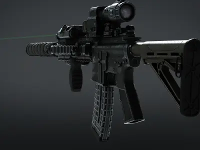 M4-A1  Low-poly 3D model