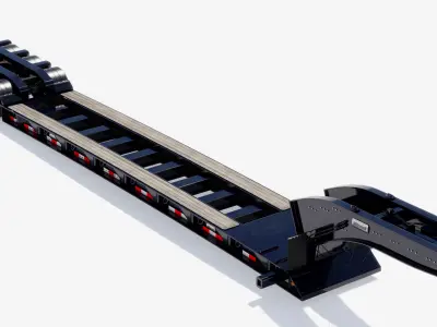 Lowboy Brandt Trailer Low-poly 3D model