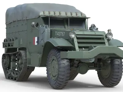 M5 Half Track Carrier   Low-poly 3D model