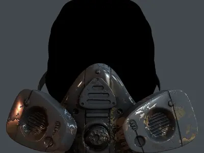 Gas mask helmet 3d model scifi Low-poly Low-poly 3D model Low-poly 3D model 36