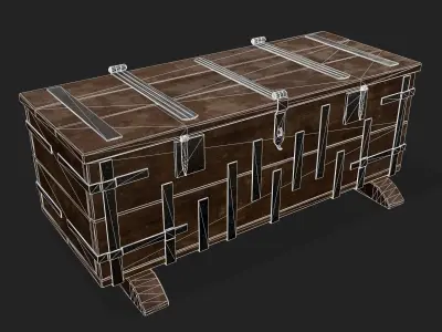 Iron Bound Chest Low-poly 3D model