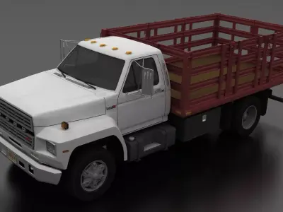 F-Series F-800 Stake Bed Truck 1980 Low-poly 3D model