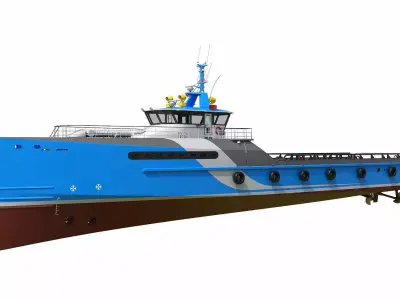 CREW SUPPLIER VESSEL Blue 3D model