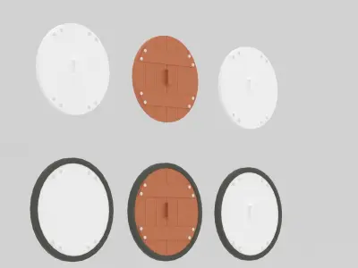 Cartoon Medieval Round Shield Low-poly 3D model