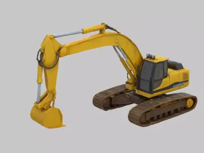 Excavator 3d with rigging  3D model