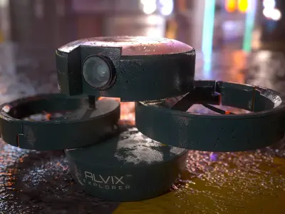 Drone game ready asset Low-poly 3D model