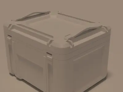 Crate 3d storage case with two compartments 3D model