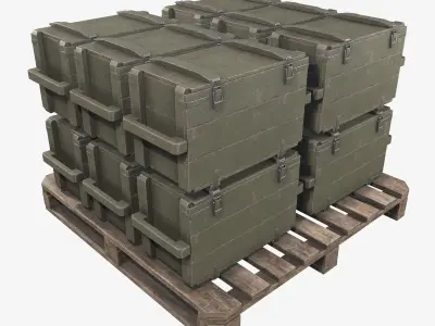 PBR Military Cargo Case 01 Low-poly 3D model