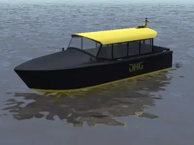 DHG Rotterdam watertaxi 3d low-poly model Low-poly 3D model