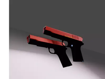 gun 3d model with two lights 3D model