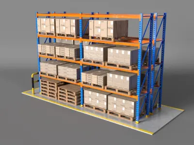Pallet Rack 3D model purchase