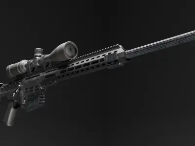 Barret MRAD Sniper Rifle Low-poly 3D model