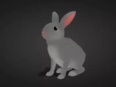 Stylized Rabbit - Rigged Low-poly 3D model