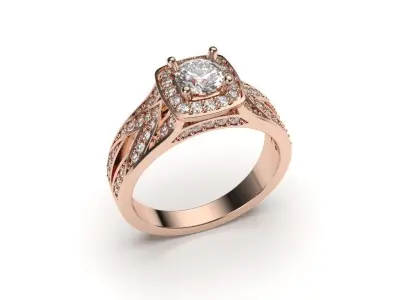 solitaire with ring sizes  8 part S20 3D print model