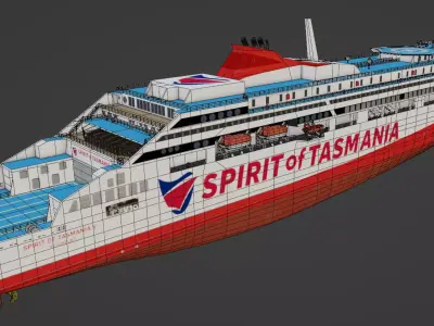 RoPax ferry Spirit of Tasmania V Low-poly 3D model