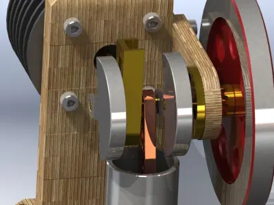 Miniature Stirling Engine  Free 3D model