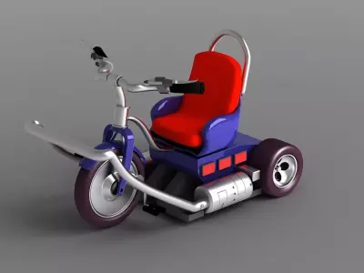 toon cartoon wheel vehiclerealistic child plastic 3D model