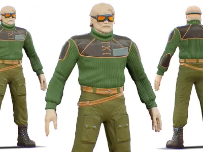 Male Military Cloth - Soldier Sweater - Rookie Man Character 3D model