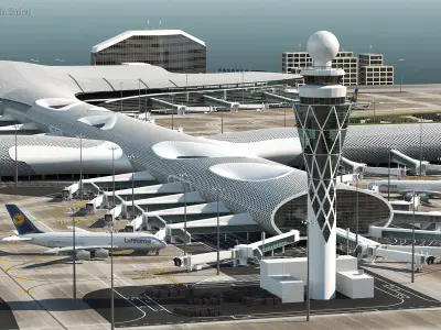  Airport Infrastructure With Aircraft 