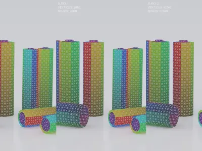 Batteries AA - AAA High-Quality 3D model