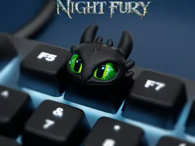 Light Fury and Night Fury Keycap Pack 3D print model