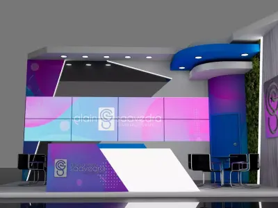 Modern and Functional Exhibition Stand 3D model