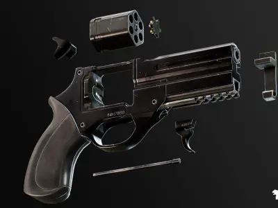 Bach Modern Handgun Low-poly 3D model