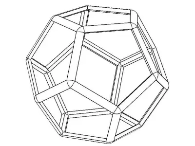 Wireframe Thick Dodecahedron 3D print model