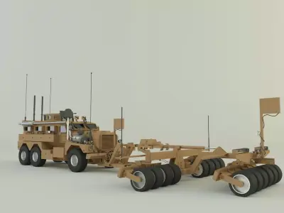 Cougar 6x6 MRAP military vehicle 3D model