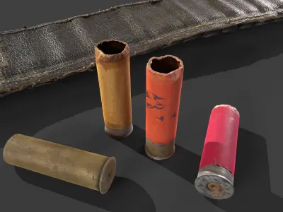 Old hunting cartridge belt Low-poly 3D model