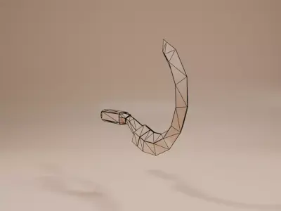 Low-poly game ready Curved Weapon blade  Low-poly 3D model