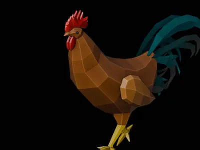 rooster low poly Free low-poly 3D model