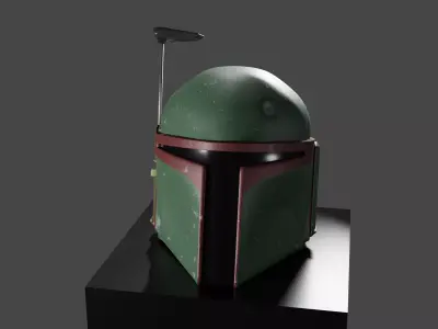 Boba Fett Mandalorian Helmet High-Poly 3D model