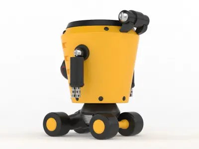 Robot on wheels 3D model purchase