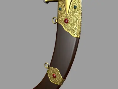 Mongol Warrior Sword Low-poly 3D model purchase