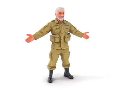 Elder Soldier Character Rigged and Animated D Model Low-poly 3D model