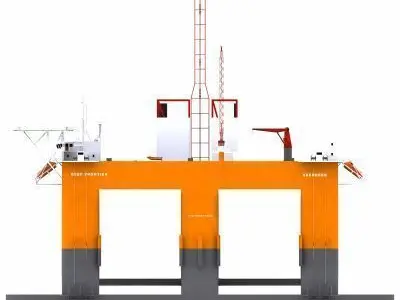 Semisubmersible Oil and Gas Drilling Rig- 01 - 3D model