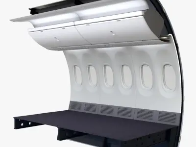 Ryanair Economy Airplane Wall Section 3D model