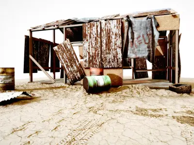 old abandoned workshop Low-poly 3D model