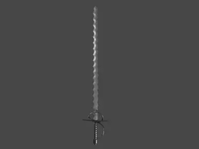 Flamberge sword Low-poly 3D model purchase