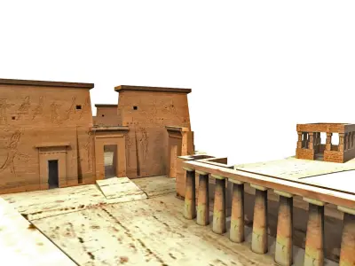 Temple of  Isis Philae Aswan Egypt - Low Poly 3D model