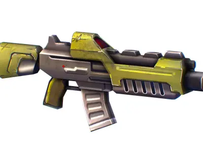 LowPoly Sci-Fi Cartoon Assault Rifle Future Low-poly 3D model 3