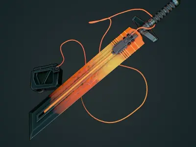Fuel sword Low-poly 3D model