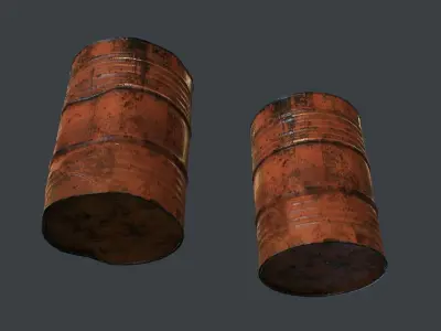 Barrels rusty barrel Low-poly 3D model
