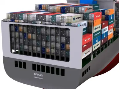Container Ship - 01 - 3D model
