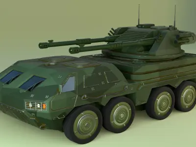  wheeled tank 3D model