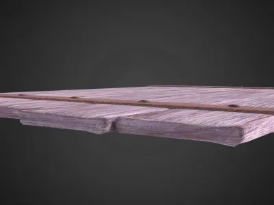 Wood board model Low-poly 3D model