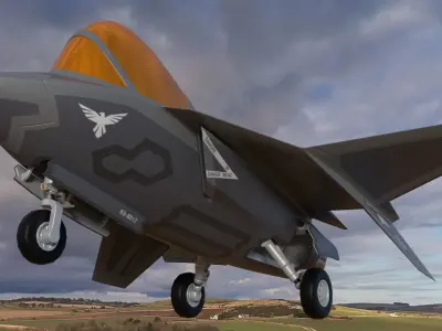 Animated Cartoon Jet Fighter 3D model