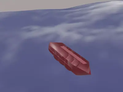 board and sea Low-poly 3D model