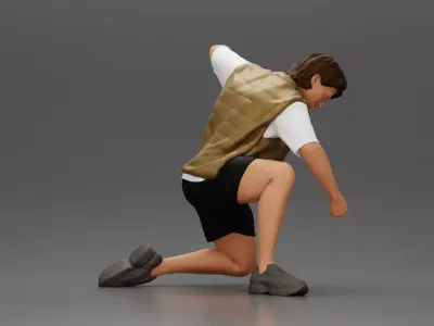 Man Confronting Opponent in Intense Struggle on the Street 3D print model purchase